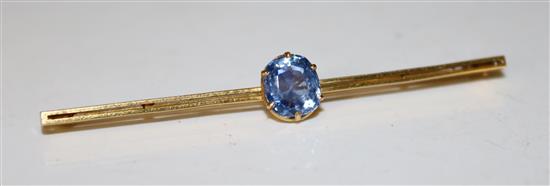 Sapphire bar brooch